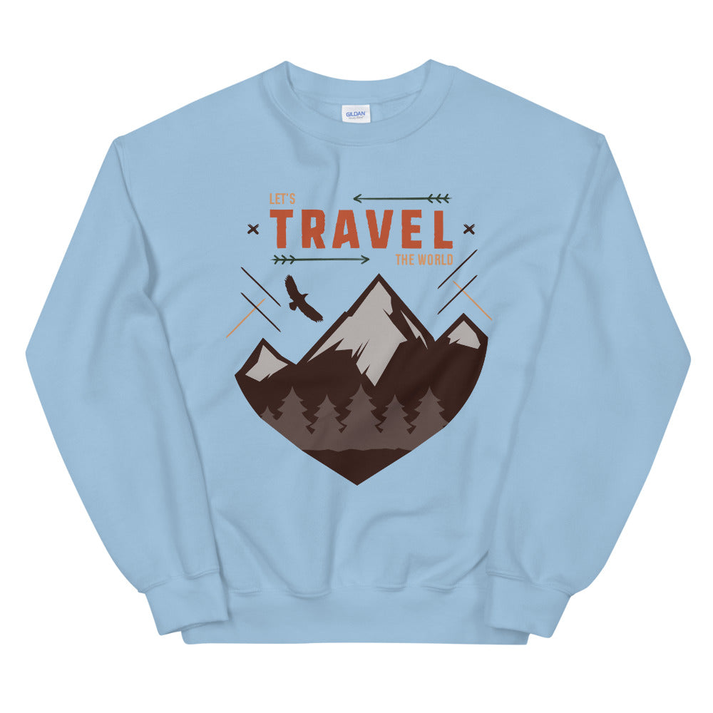 Let's Travel The World Crewneck Sweatshirt for Women