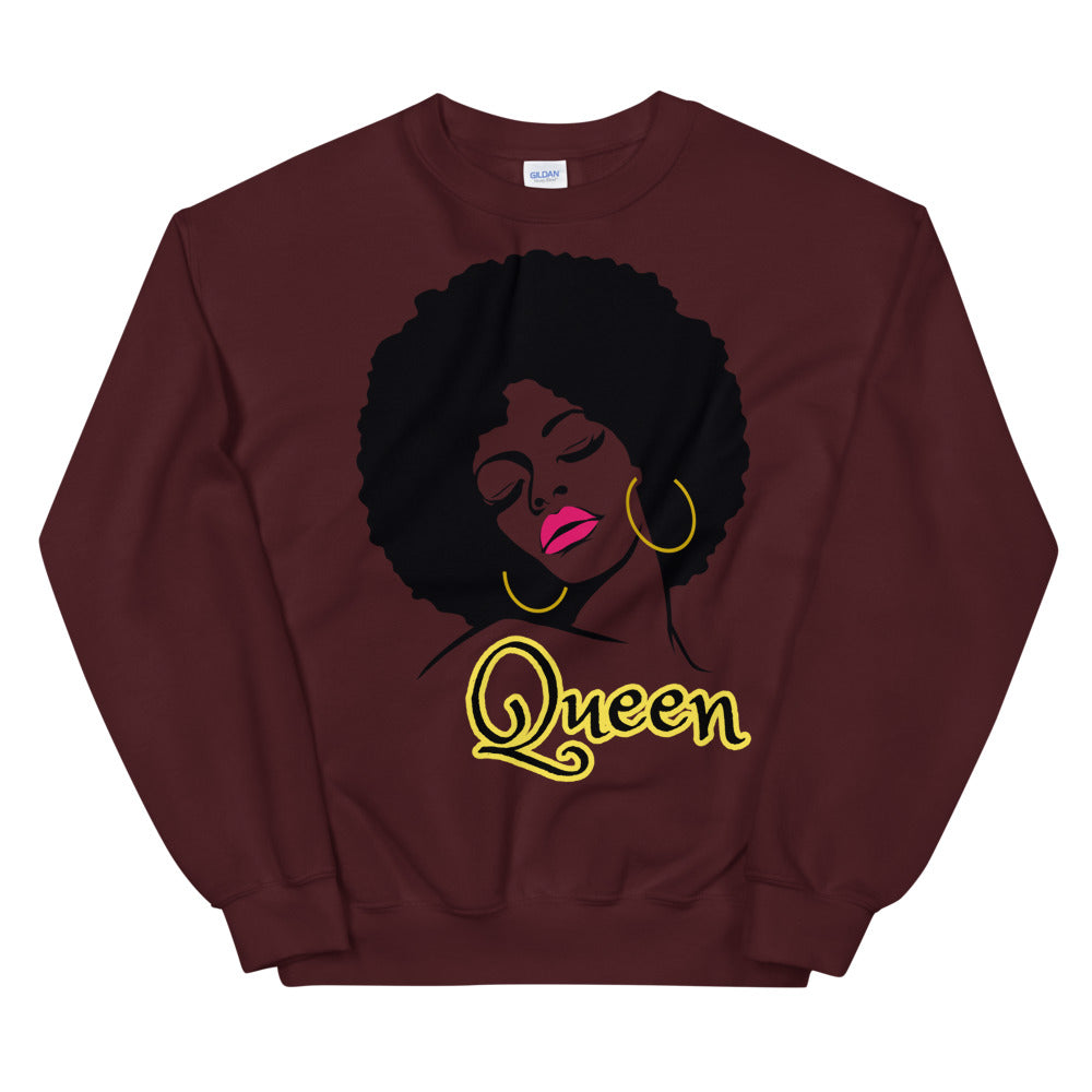 Queen Afro Girl Crewneck Sweatshirt for Women