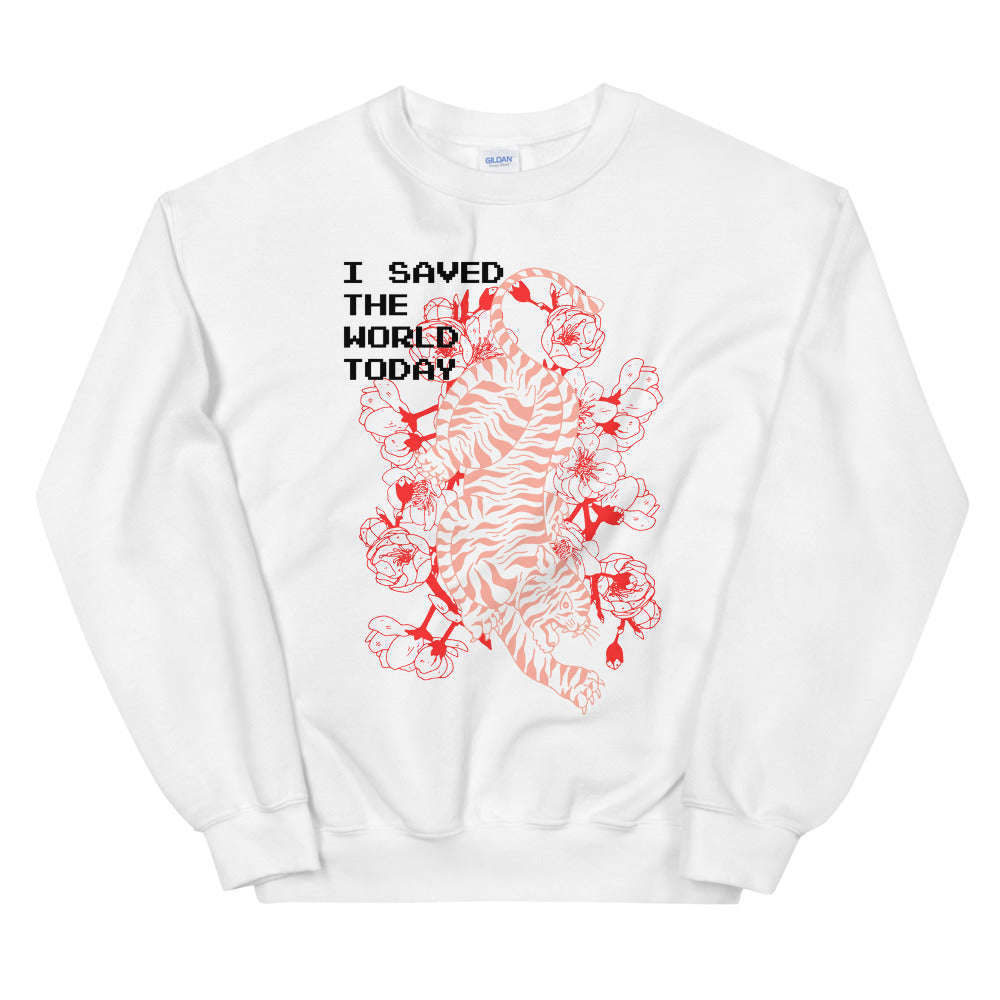 I Saved The World Today Tiger Crewneck Sweatshirt for Women