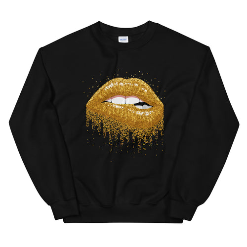 Glitter Dripping Print Crewneck Sweatshirt for Women