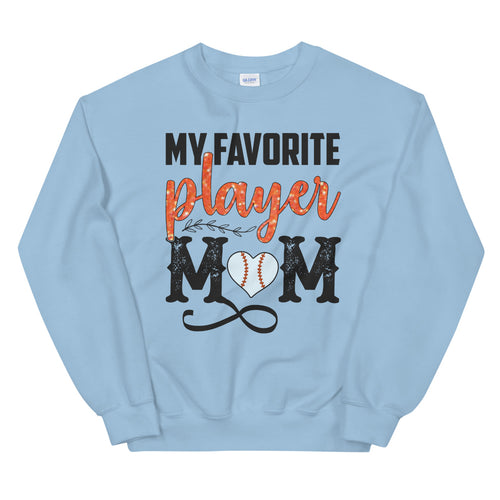 My Favourite Baseball Player Mom Sweatshirt for Women