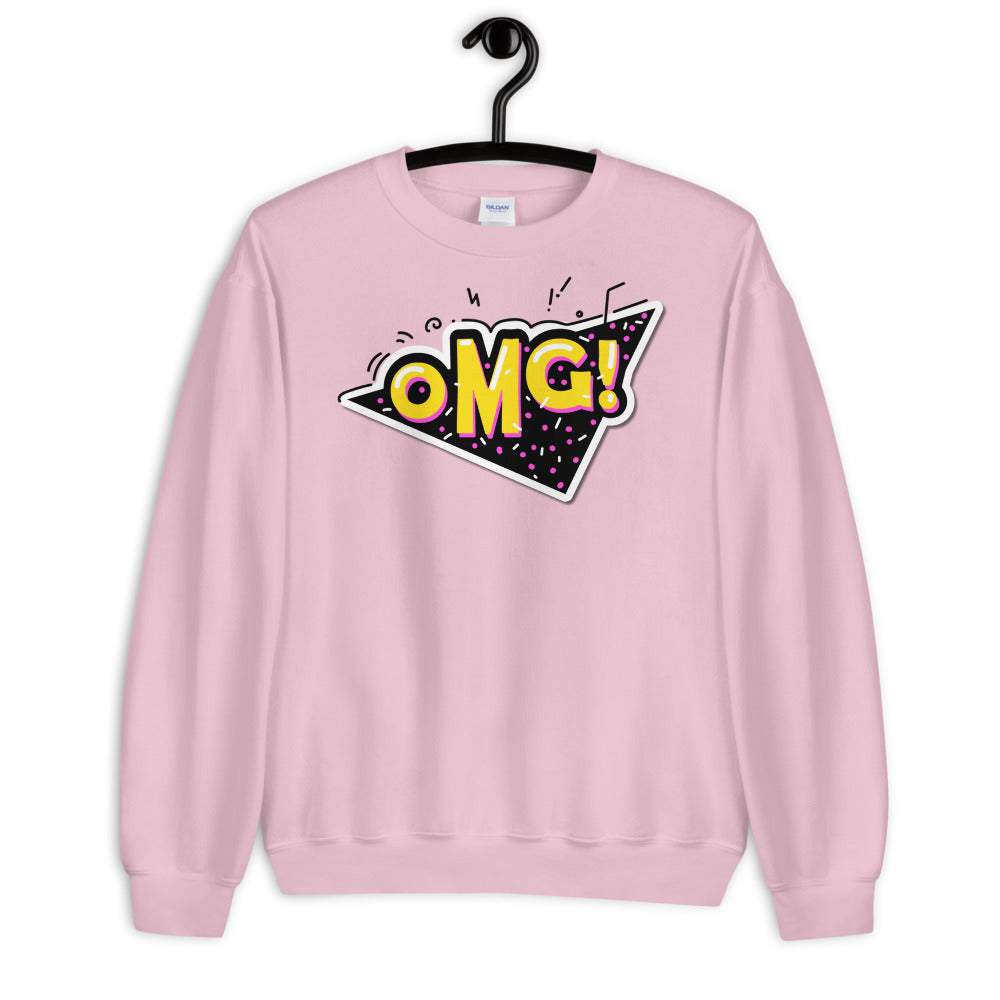 Pink OMG Crewneck Sweatshirt for Women