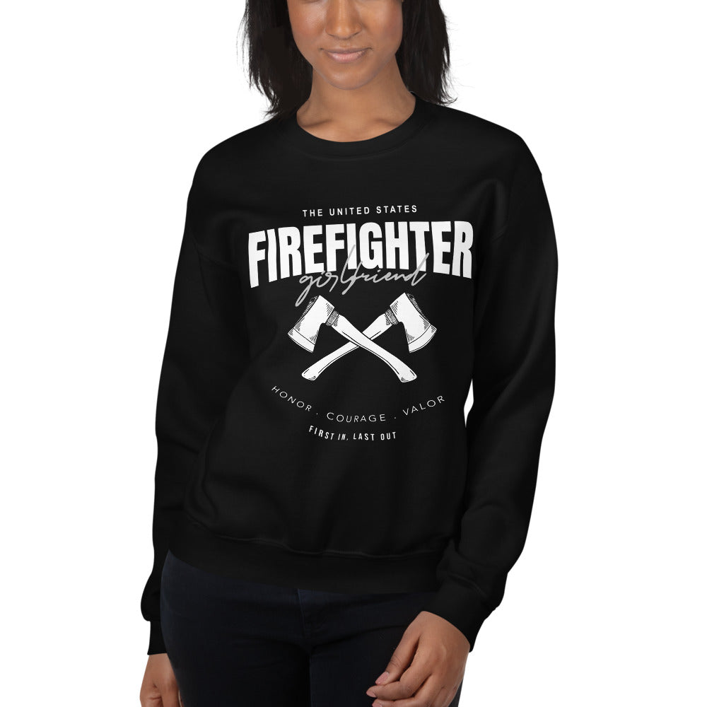 Firefighter Girlfriend Sweatshirt | Fire Girlfriend Crewneck for Women