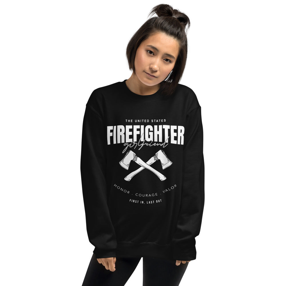 Firefighter Girlfriend Sweatshirt | Fire Girlfriend Crewneck for Women