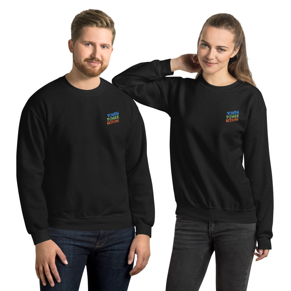 Youth Power Action Embroidered Pullover Crewneck Sweatshirt