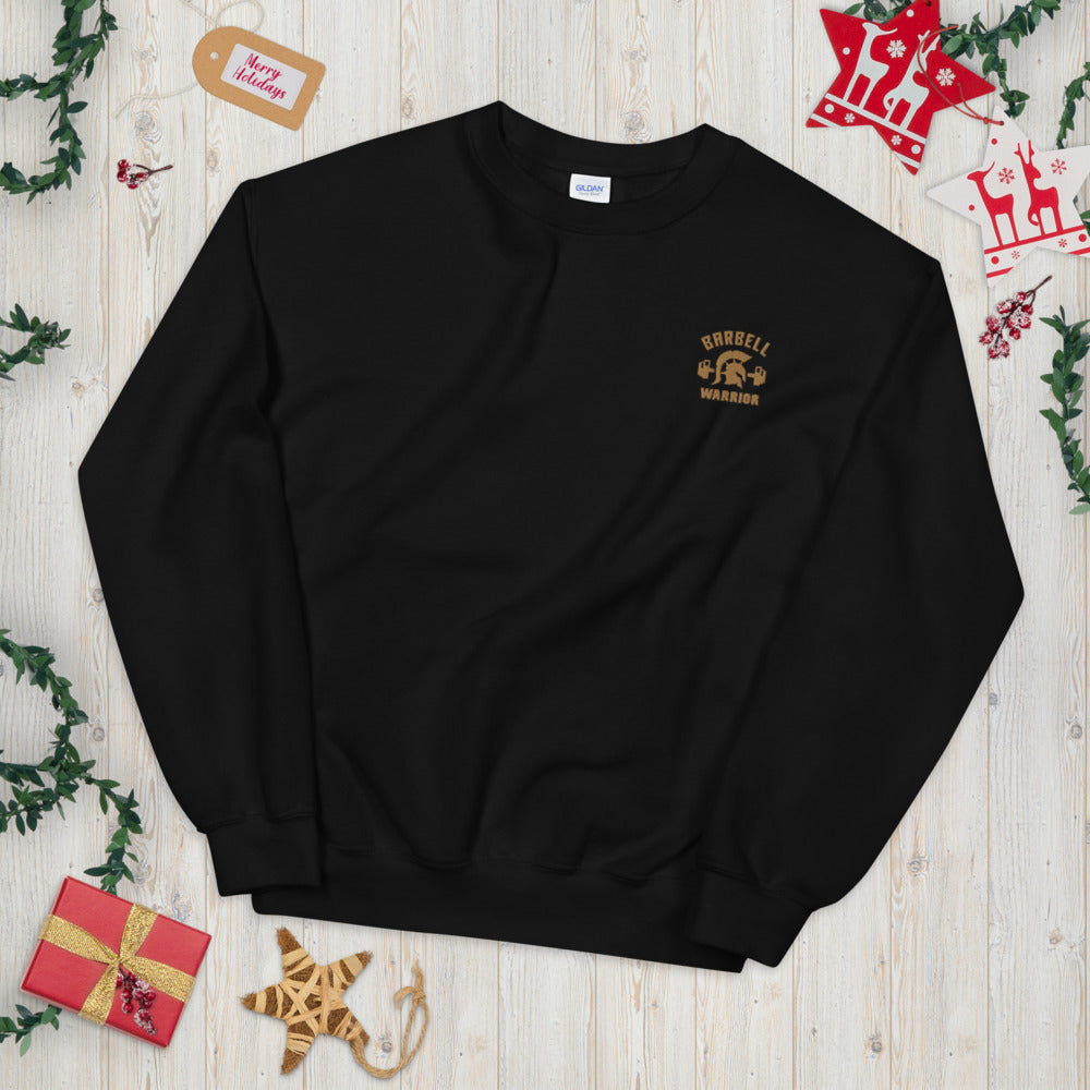 BarBell Warrior Sweatshirt | Gym Pullover Embroidered Sweatshirt