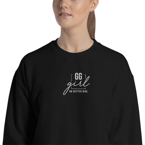 Go Getter Achiever Girl Embroidered Crewneck Sweatshirt