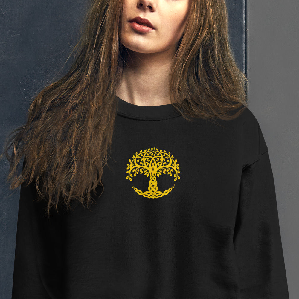 Tree of Life Sweatshirt Embroidered Celtic Symbol Pullover Crewneck