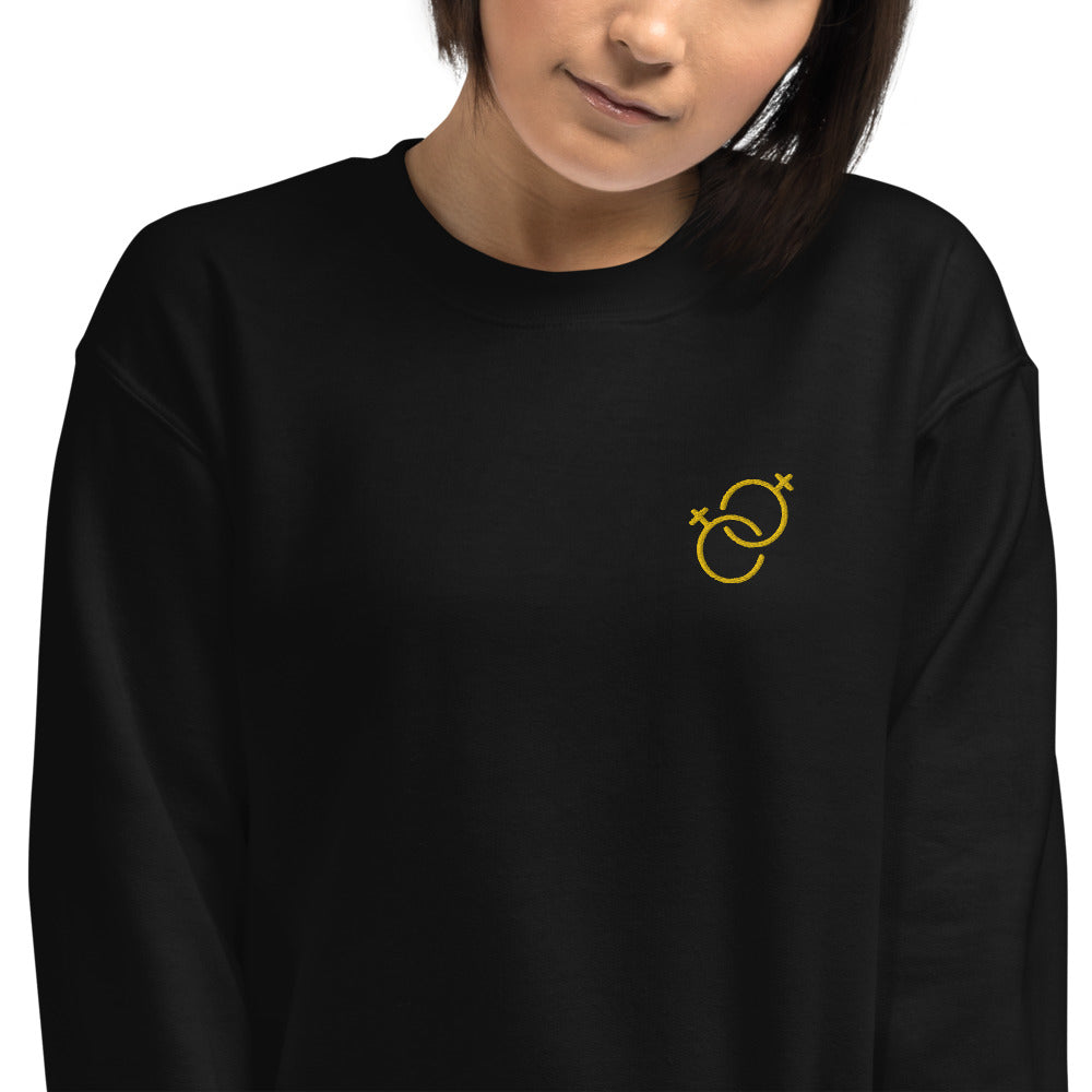 Embroidered Lesbian Identity Sign Pullover Crewneck Sweatshirt