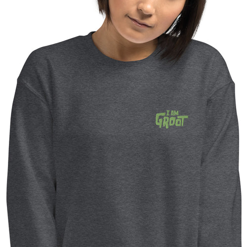 I am Groot Meme Embroidered Pullover Crewneck Sweatshirt