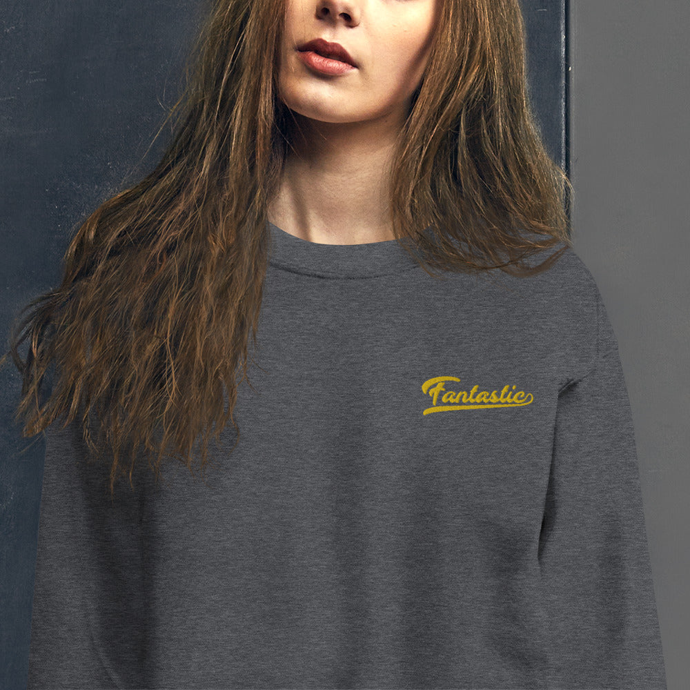 Fantastic Sweatshirt Custom Cool Word Embroidered Pullover Crewneck