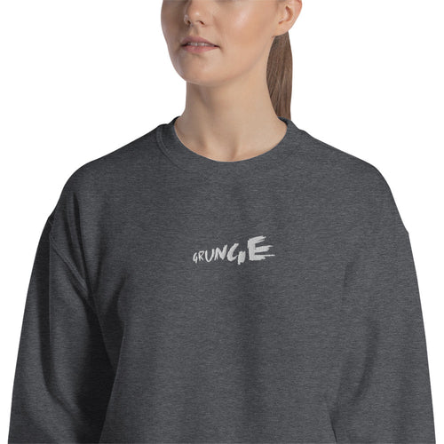 Grunge Sweatshirt Embroidered Pullover Crewneck for Women