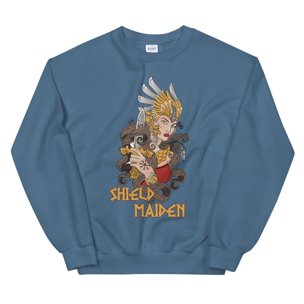 Viking Queen Shield Maiden Crewneck Sweatshirt for Women