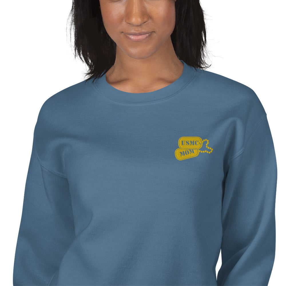 USMC Mom Sweatshirt Custom Embroidered Pullover Crewneck