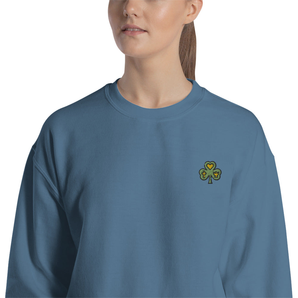 Holy Trinity Sweatshirt Embroidered Christian Trinity Pullover Crewneck