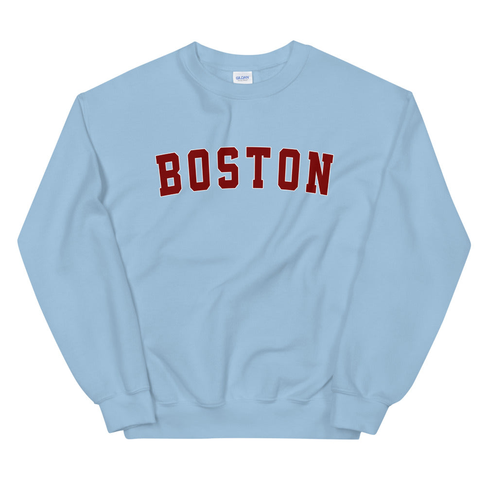 Boston Sweatshirt | One Word Boston Crew Neck for Women