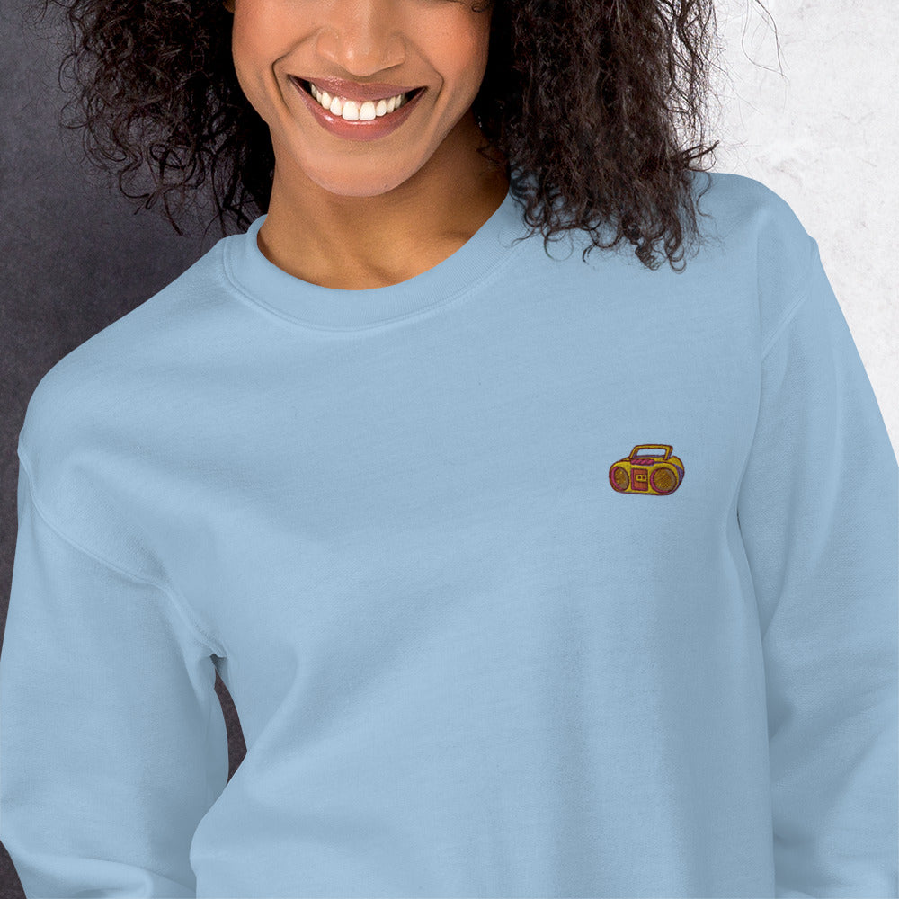 80s Stereo Embroidered Pullover Crewneck Sweatshirt