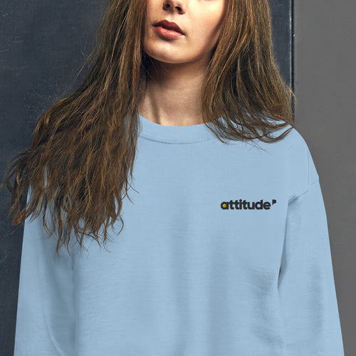 Attitude Sweatshirt Custom Embroidered Pullover Crewneck for Women