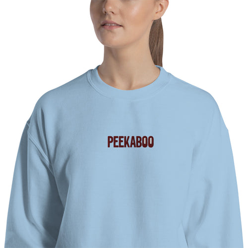Peekaboo Sweatshirt One Word Embroidered Pullover Crewneck Women