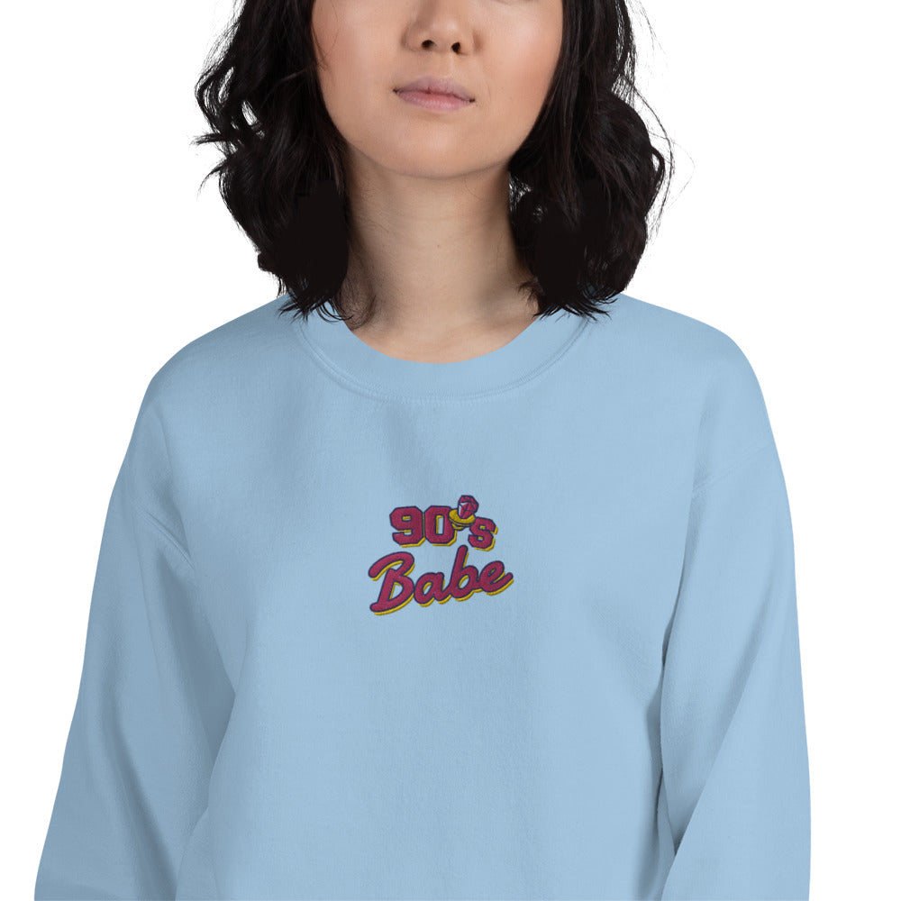 90s Sweatshirt Embroidered 90s Babe Sweatshirt Style Pullover Crewneck
