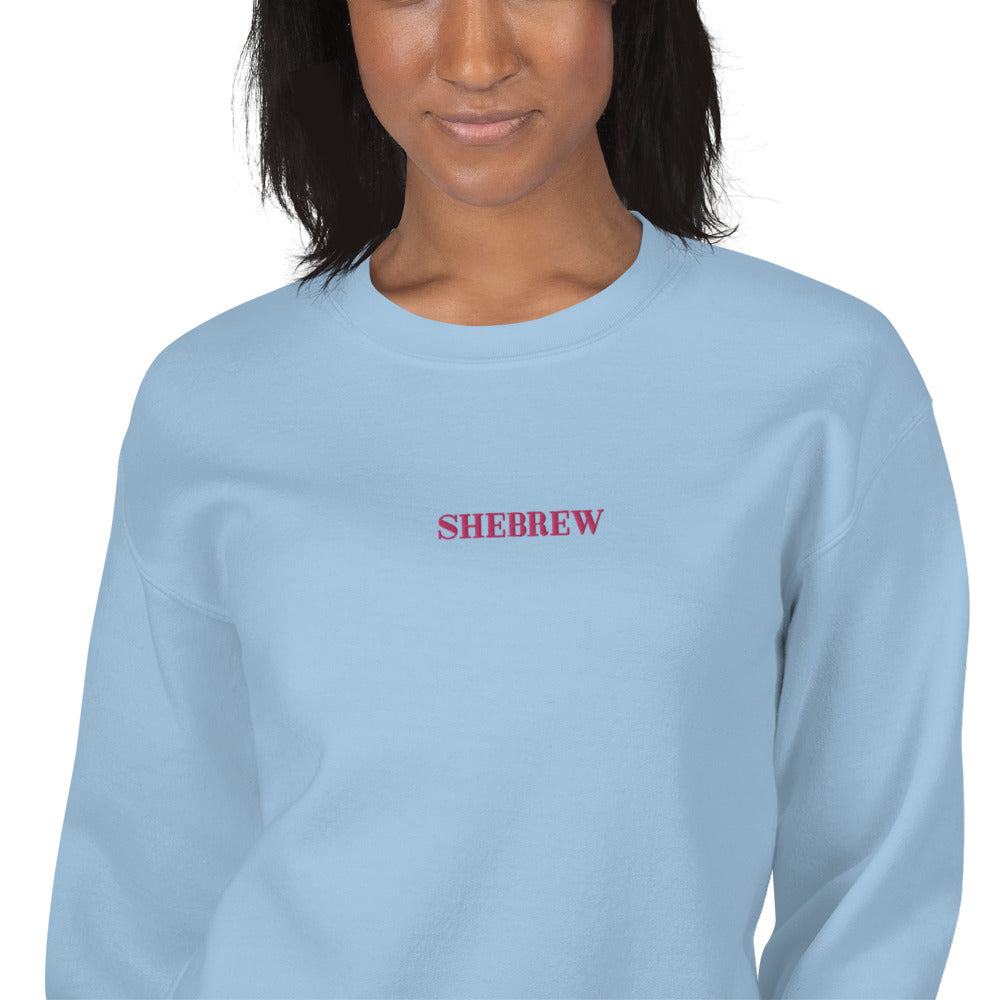Shebrew Sweatshirt Embroidered Female Hebrew Pullover Crewneck