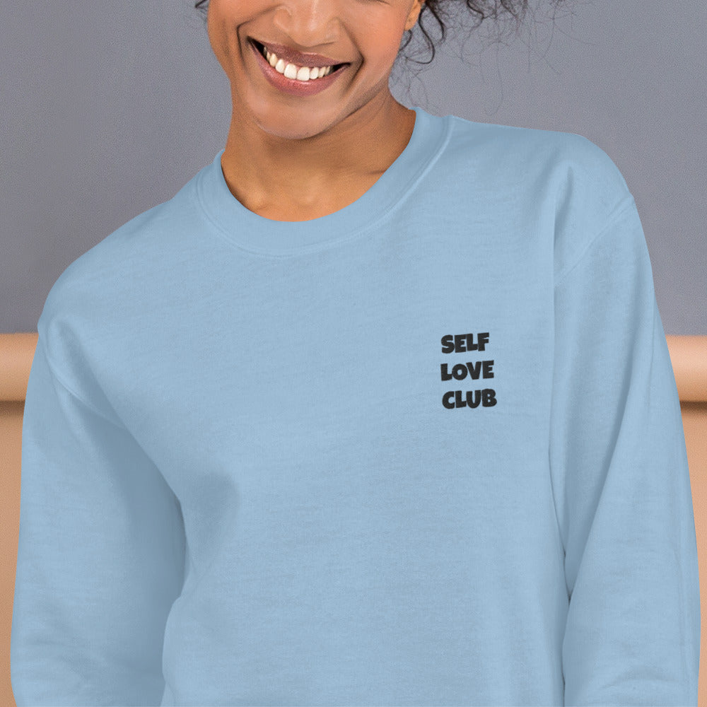 Self Love Club Sweatshirt Embroidered Self Love Pullover Crewneck