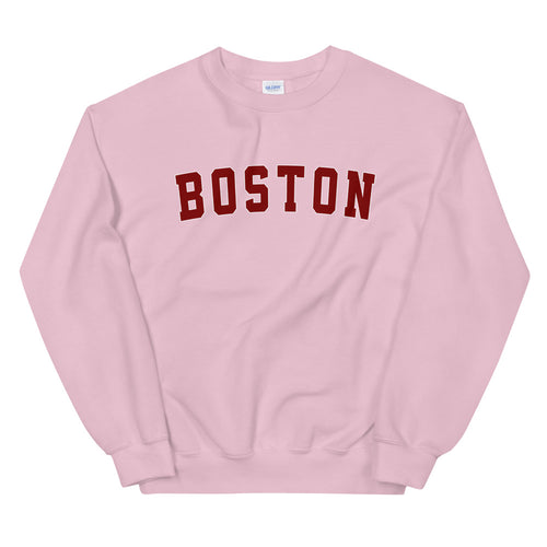 Boston Sweatshirt  | One Word Boston Crew Neck Sweatshirt for Women