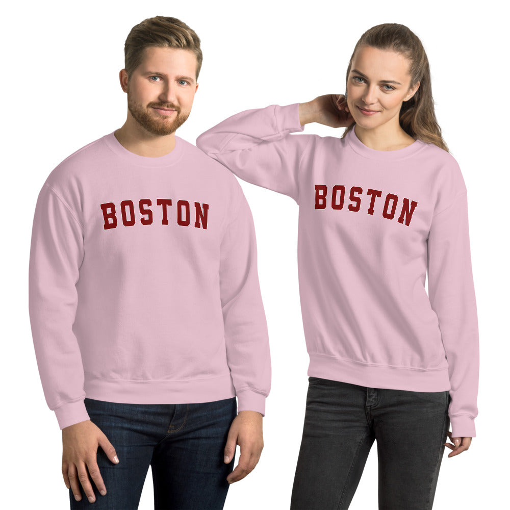 Boston Sweatshirt | One Word Boston Crew Neck for Women