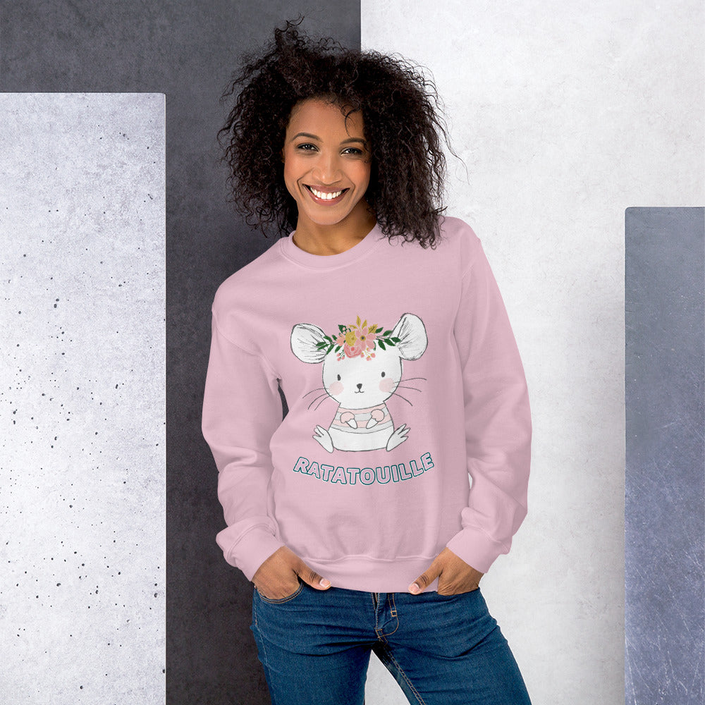 Cute Mouse Rat Ratatouille Crewneck Sweatshirt for Women