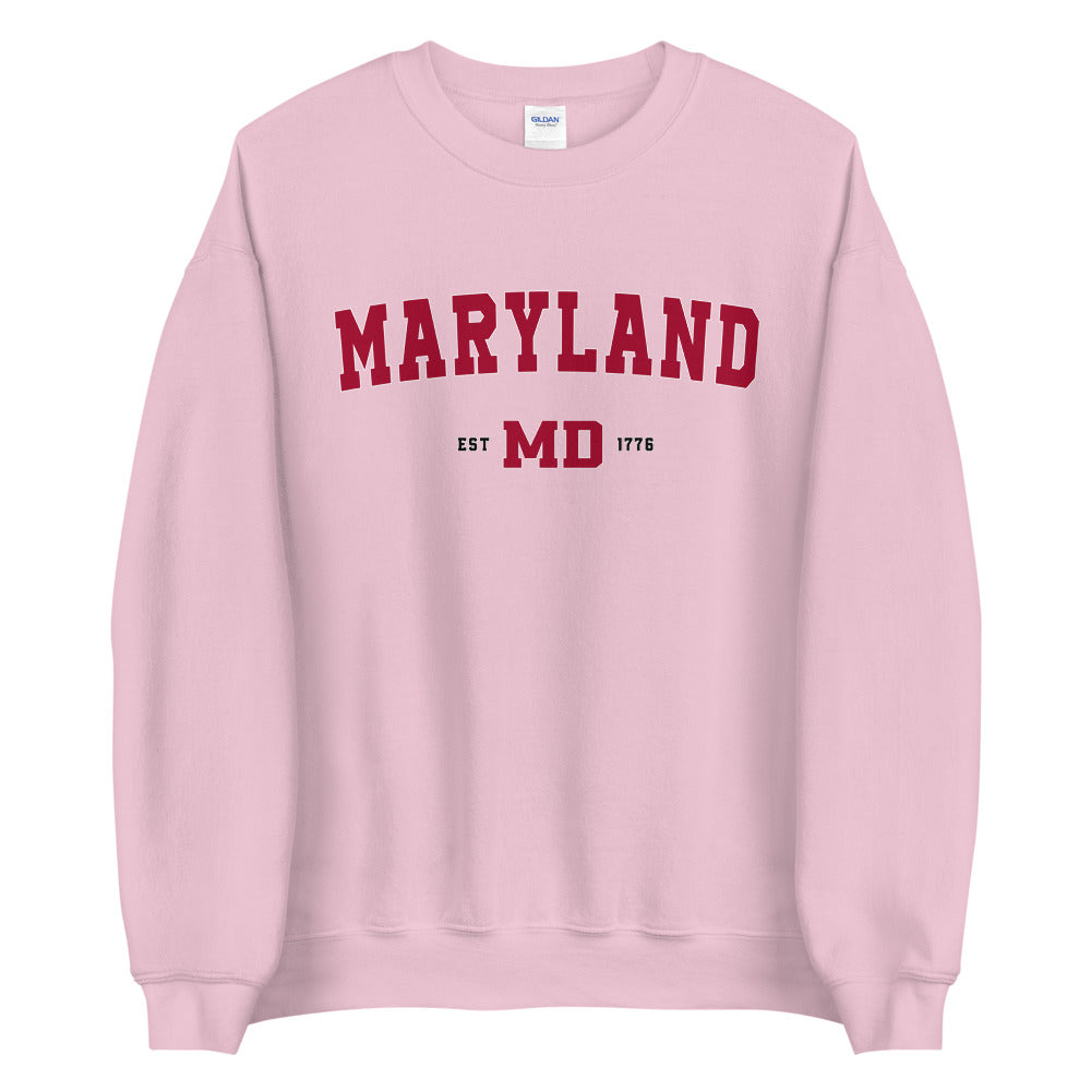 Maryland Sweatshirt | MD State Pullover Crewneck for Women