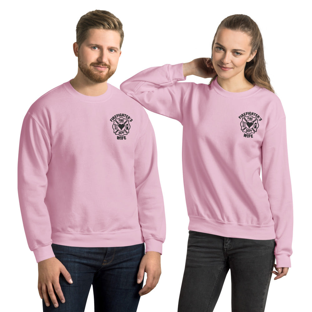 Firefighter's Wife Sweatshirt Embroidered Pullover Crewneck