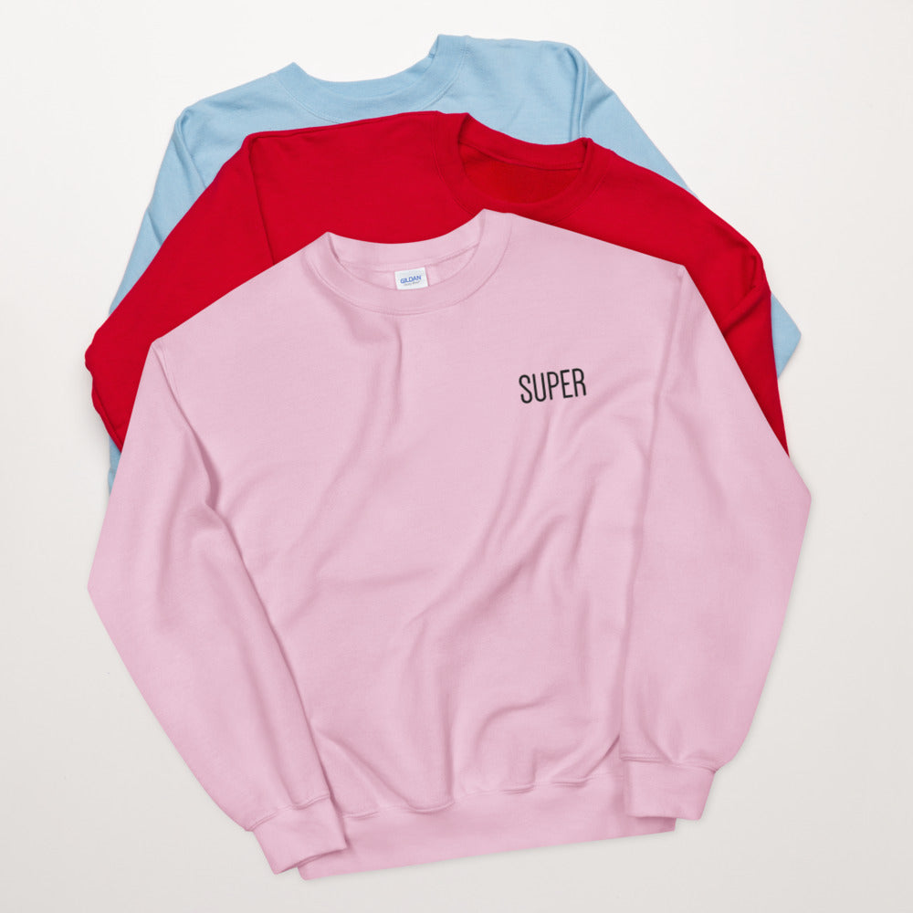 Super Sweatshirt | Embroidered Super Pullover Crewneck