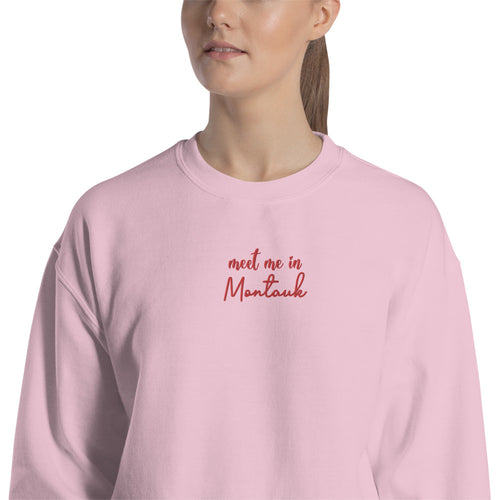 Meet Me in Montauk Embroidered Pullover Crewneck Sweatshirt