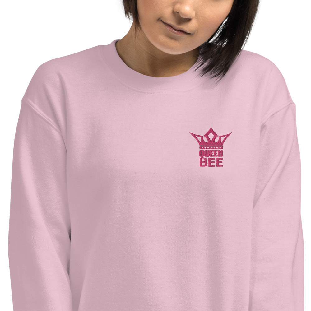 Queen Bee Sweatshirt Mom Custom Embroidered Pullover Crewneck
