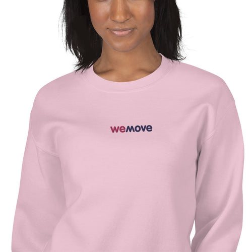 Moving Forward We Move Embroidered Pullover Crewneck Sweatshirt