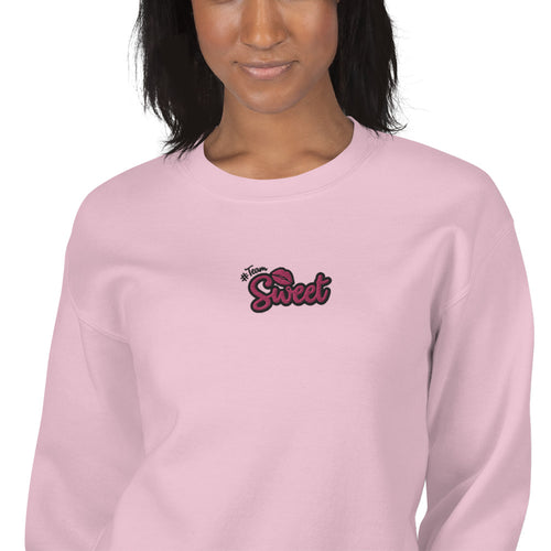 Team Sweet Sweatshirt Embroidered Pullover Crewneck for Women