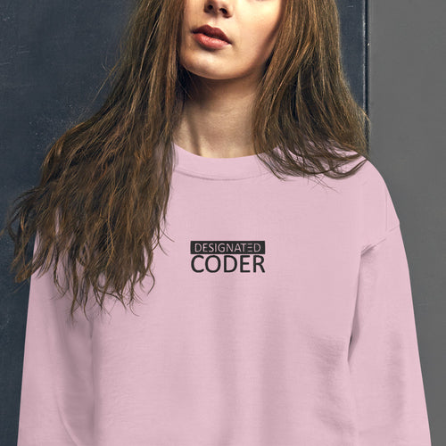 Designated Coder Sweatshirt Programmer Embroidered Pullover Crewneck