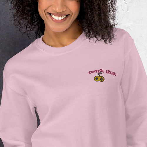 Control Freak Sweatshirt Embroidered Gamer Pullover Crewneck Women