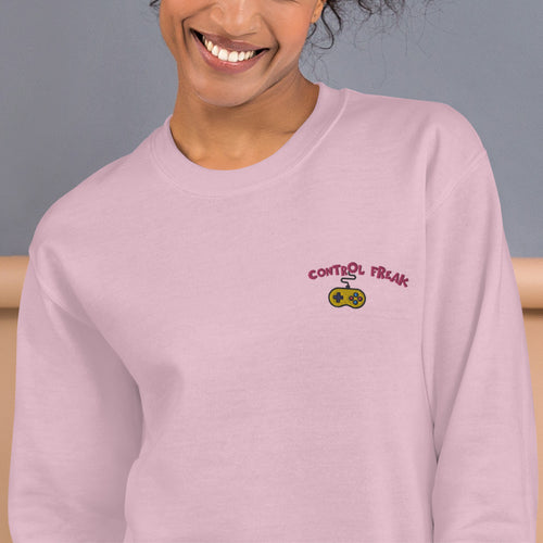 Control Freak Sweatshirt Embroidered Gamer Pullover Crewneck Women