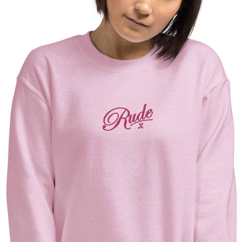 Rude Sweatshirt Embroidered Rude X Pullover Crewneck