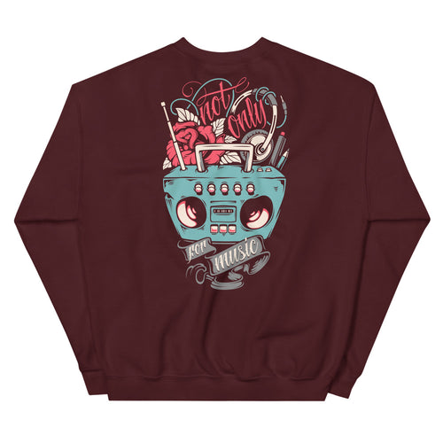 Not Only for Music Crewneck Back Graphic Print Sweatshirt