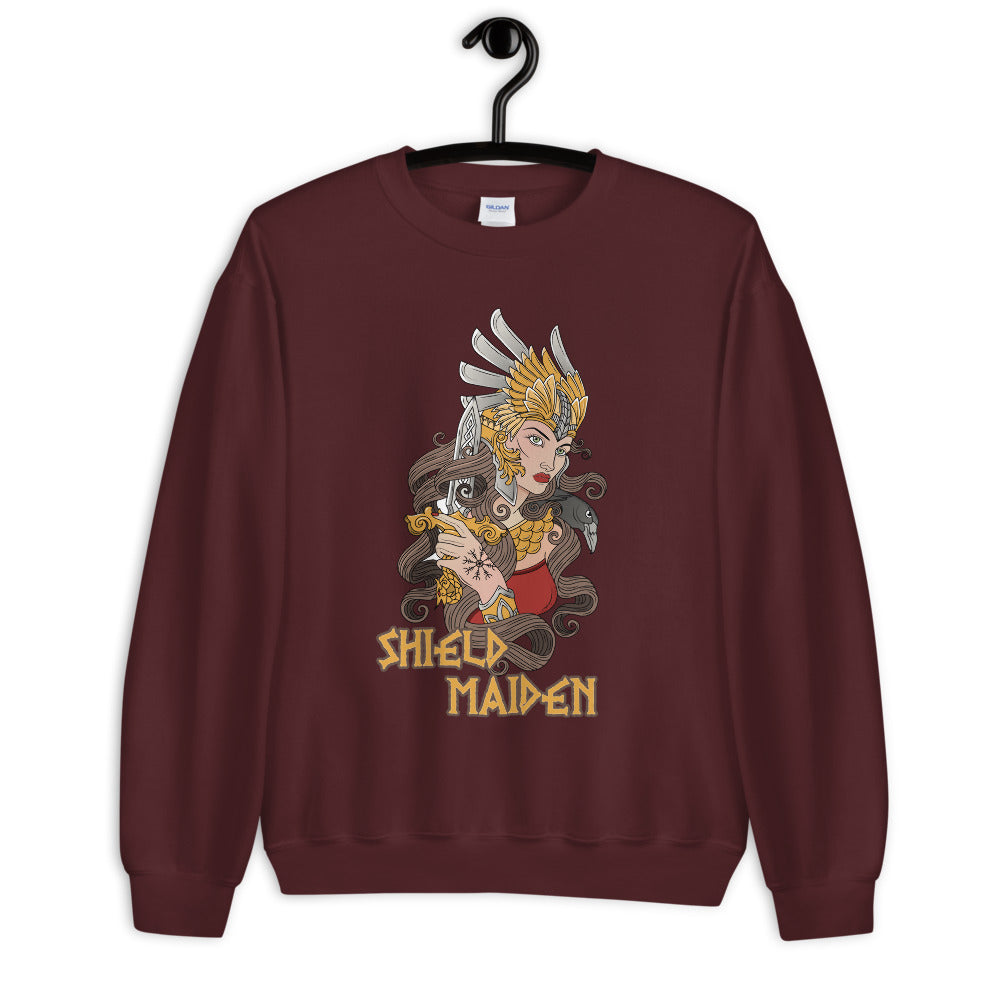 Viking Queen Shield Maiden Crewneck Sweatshirt for Women