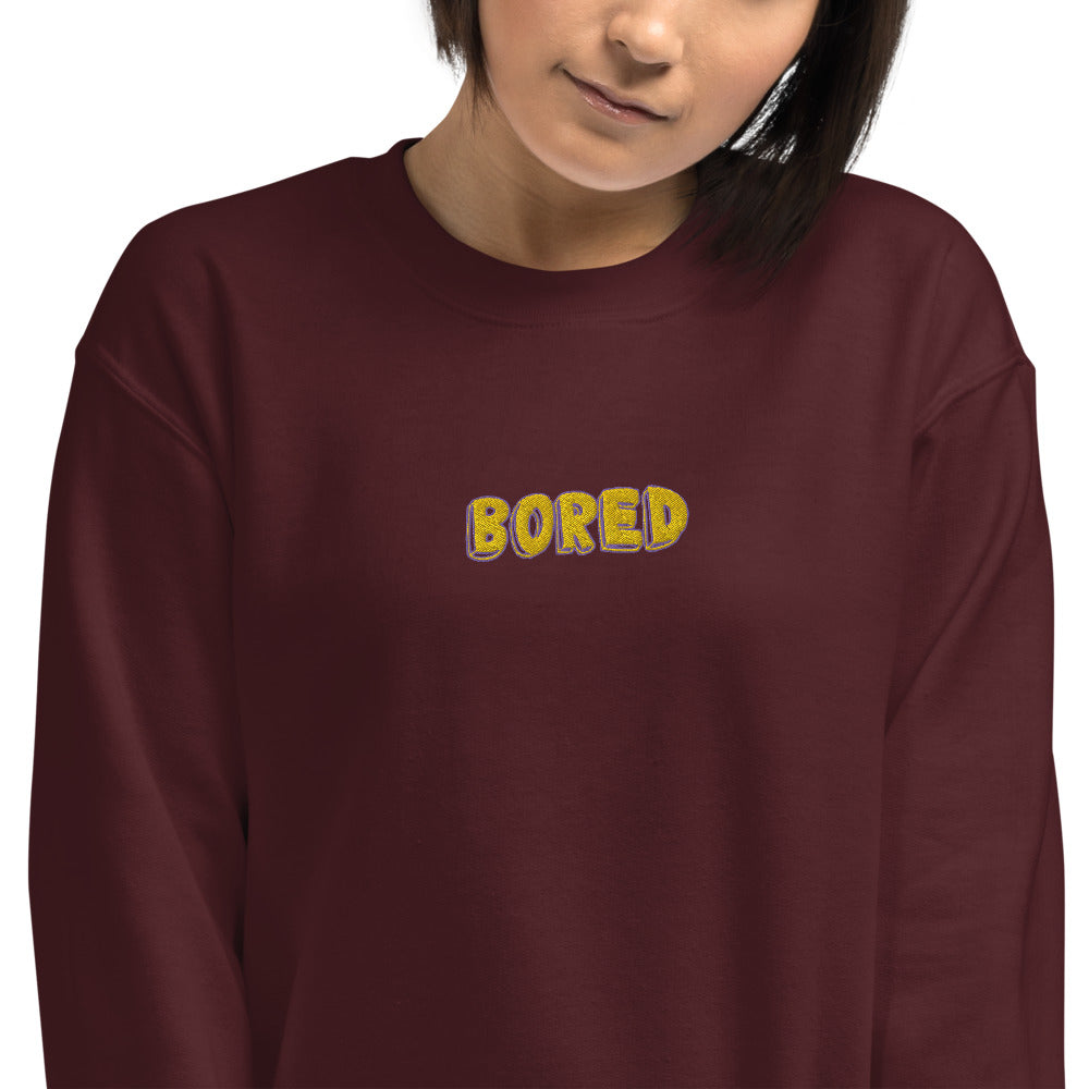 Bored Sweatshirt Custom Embroidered Pullover Crewneck