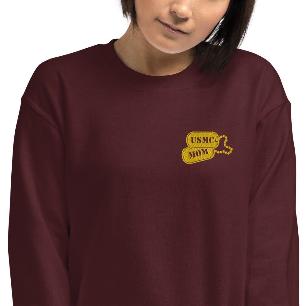 USMC Mom Sweatshirt Custom Embroidered Pullover Crewneck