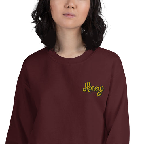 Honey Sweatshirt Custom Embroidered Pullover Crewneck