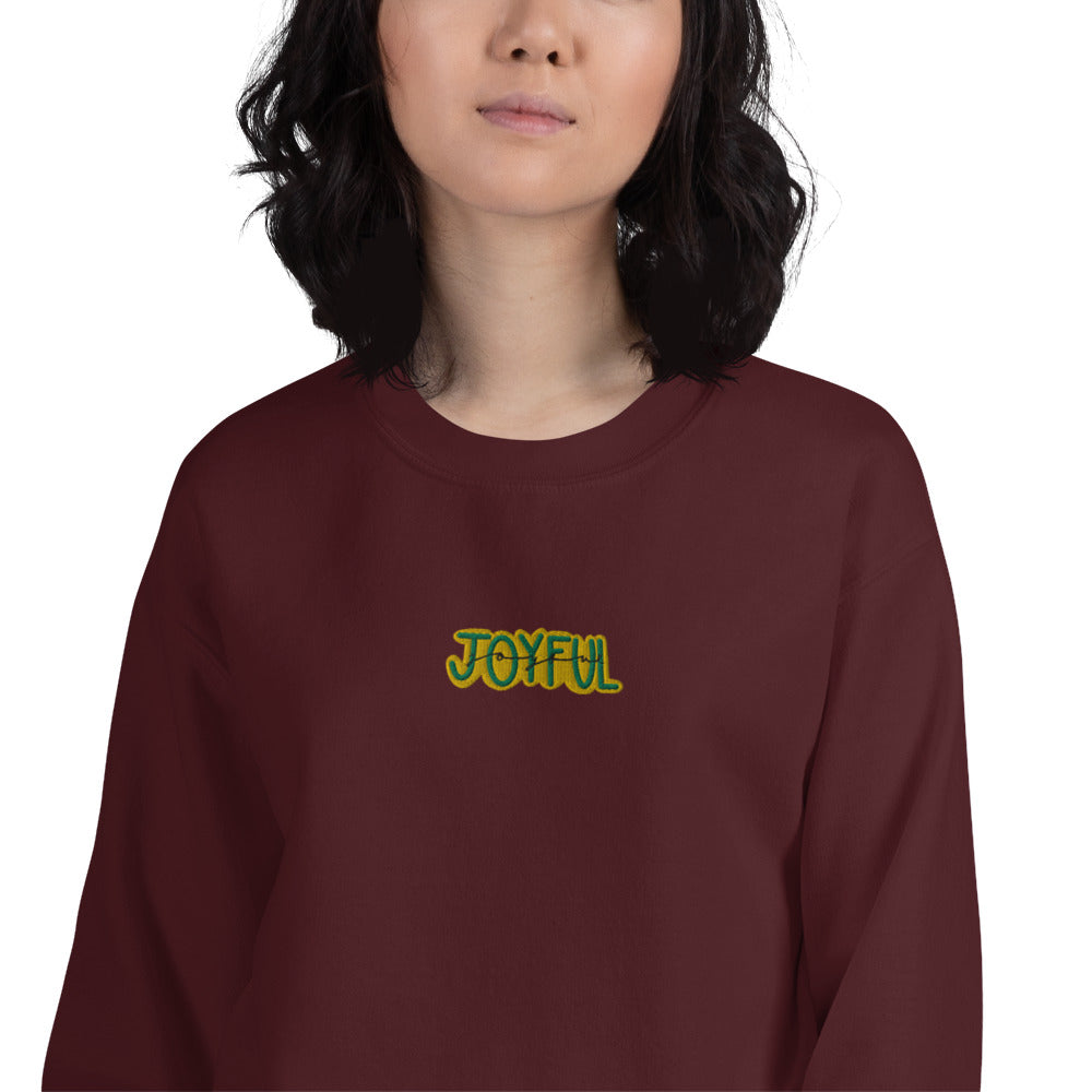 Joyful Joyful Custom Embroidered Pullover Crewneck Sweatshirt