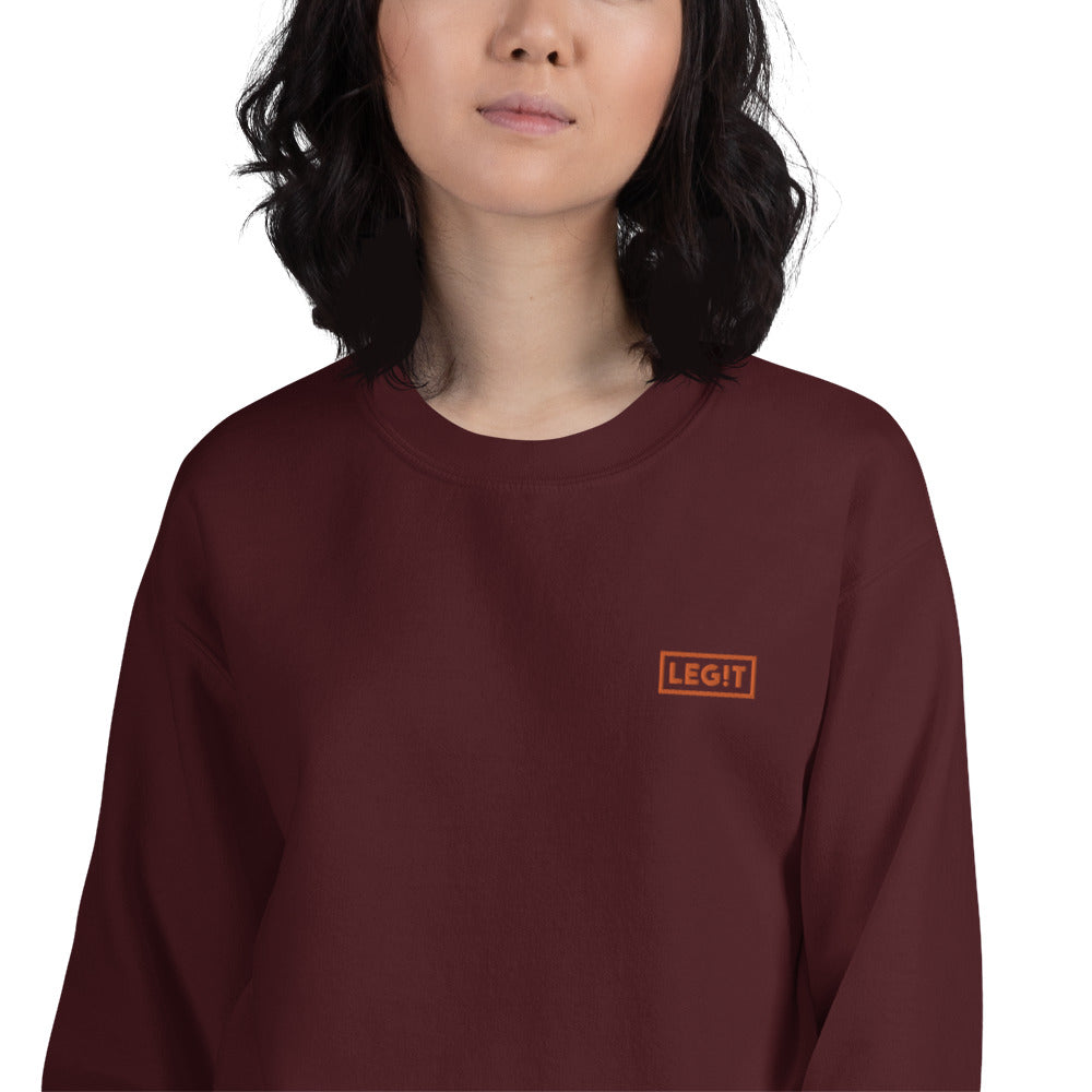 Legit One Word Embroidered Pullover Crewneck Sweatshirt
