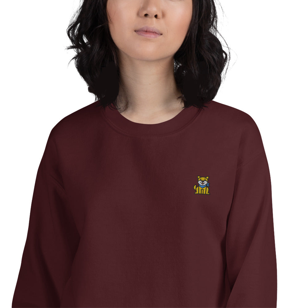 Shiba Sweatshirt Embroidered Shiba Dog Lover Pullover CRewneck