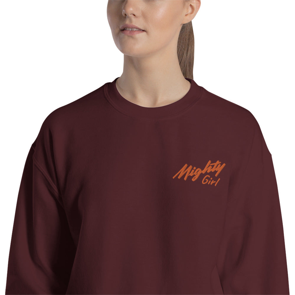 Mighty Girl Sweatshirt Embroidered Mighty Girl Pullover CRewneck