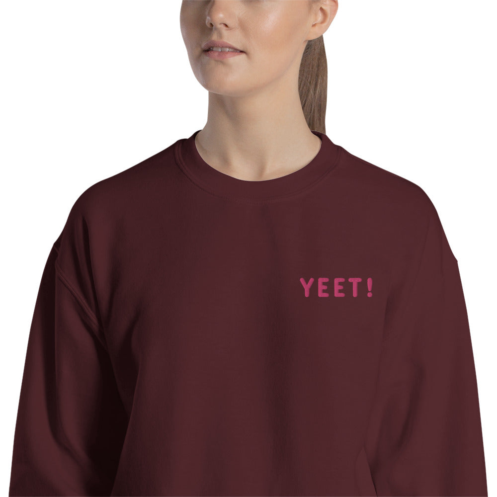 Yeet Sweatshirt Embroidered Slang Yeet Pullover Crewneck